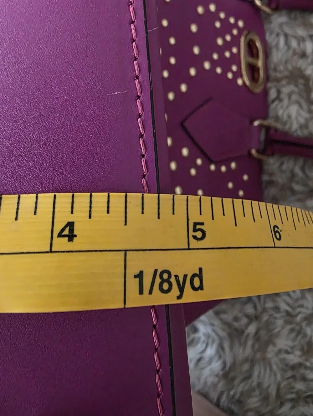 Dee Ocleppo Gold Studded Fuchsia Leather Tote